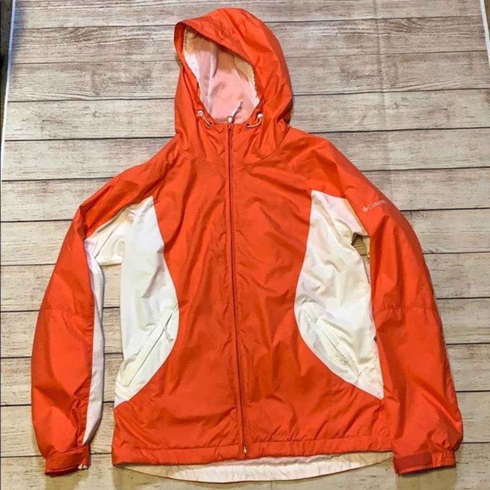 Columbia Pink and White Lightweight jacket sz M